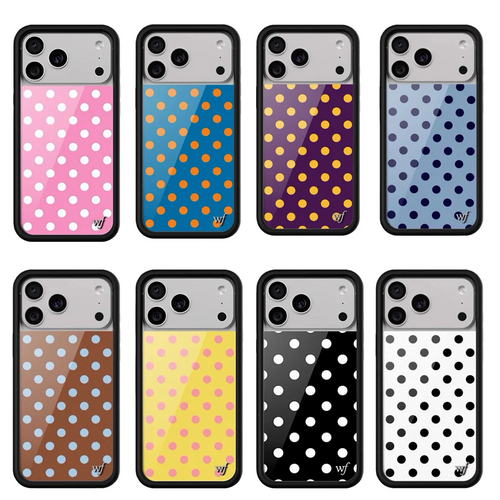 New Wildflower Cherry Strawberry Polka Dot Phone Case For iPhone Cute Cartoon Cover