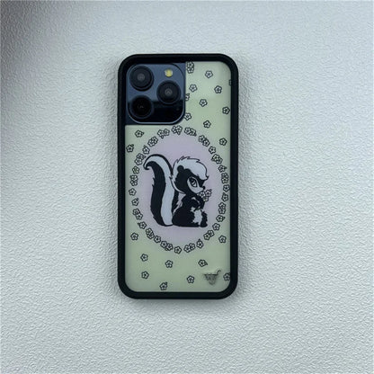 Cute Animal & Cherry Print iPhone Case – Wildflower Cartoon Design