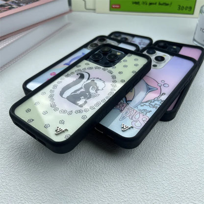 Cute Animal & Cherry Print iPhone Case – Wildflower Cartoon Design