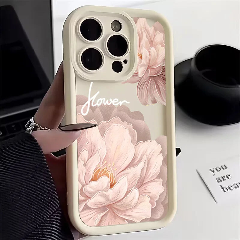 Case For iPhone Beautiful Flower Silicone