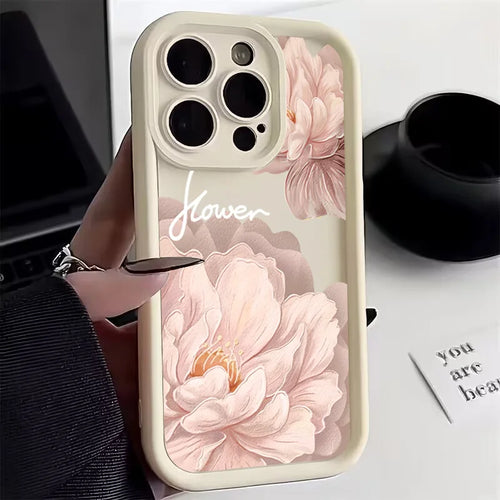 Case For iPhone Beautiful Flower Silicone