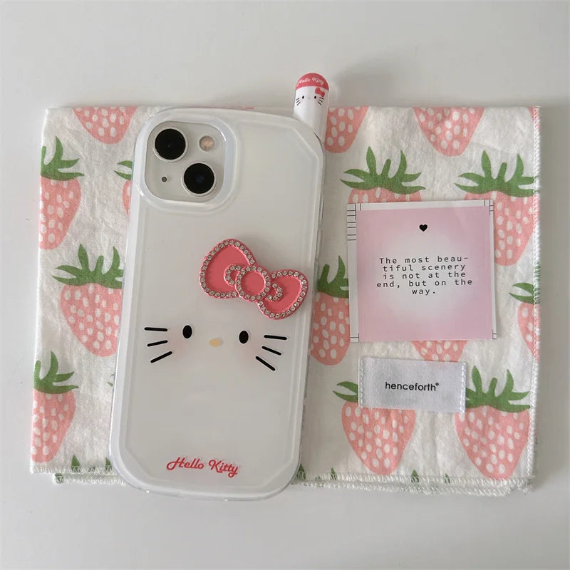 New Hot Korean INS Hello Kitty Mobile Pink Phone Case For iPhone