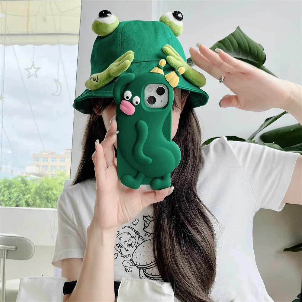 Soft Silicone Cartoon Cute Cucumber Phone Case