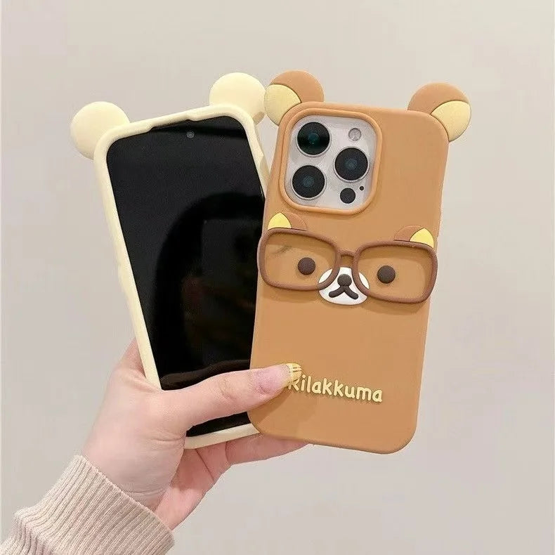 Rilakkuma Bear Kawaii Cat Silicone iPhone Case
