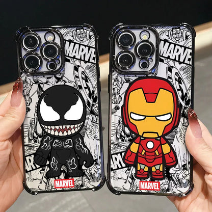 Marvel Cartoon Venom Iron Man Hulk Shockproof Case For iPhone