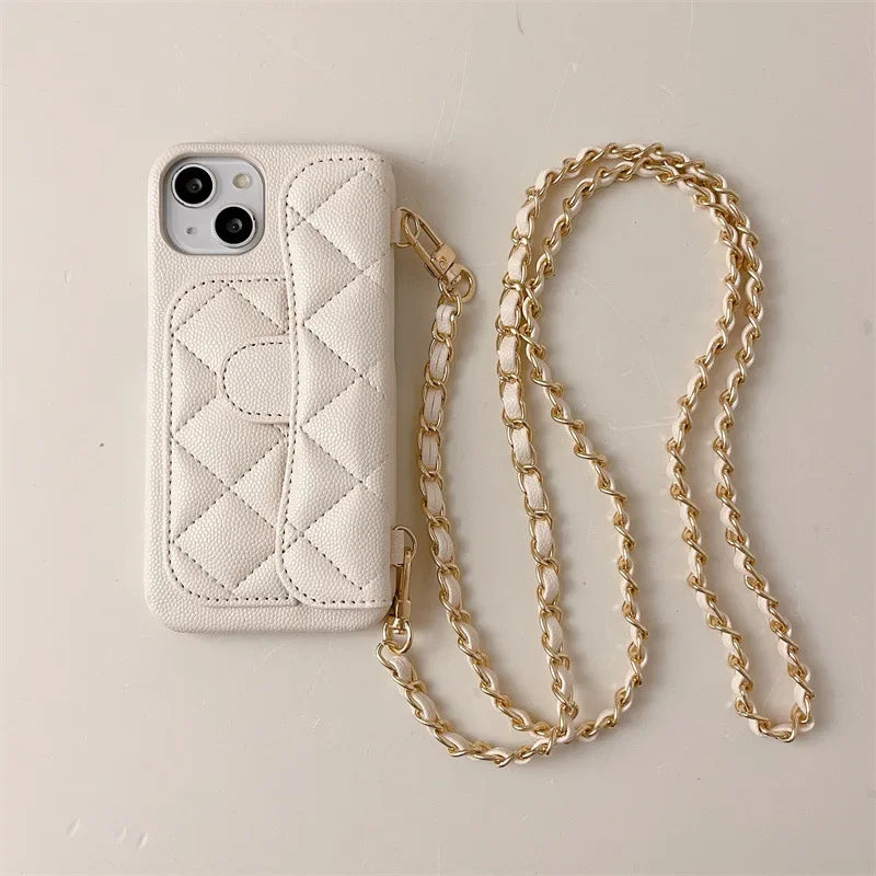 PU Leather Crossbody Lanyard Wallet With Card Holder Phone Case For iPhone Shockproof Cover