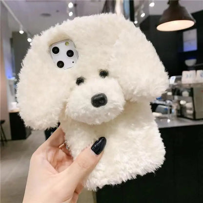 3D Teddy Dog Fluffy Phone Case