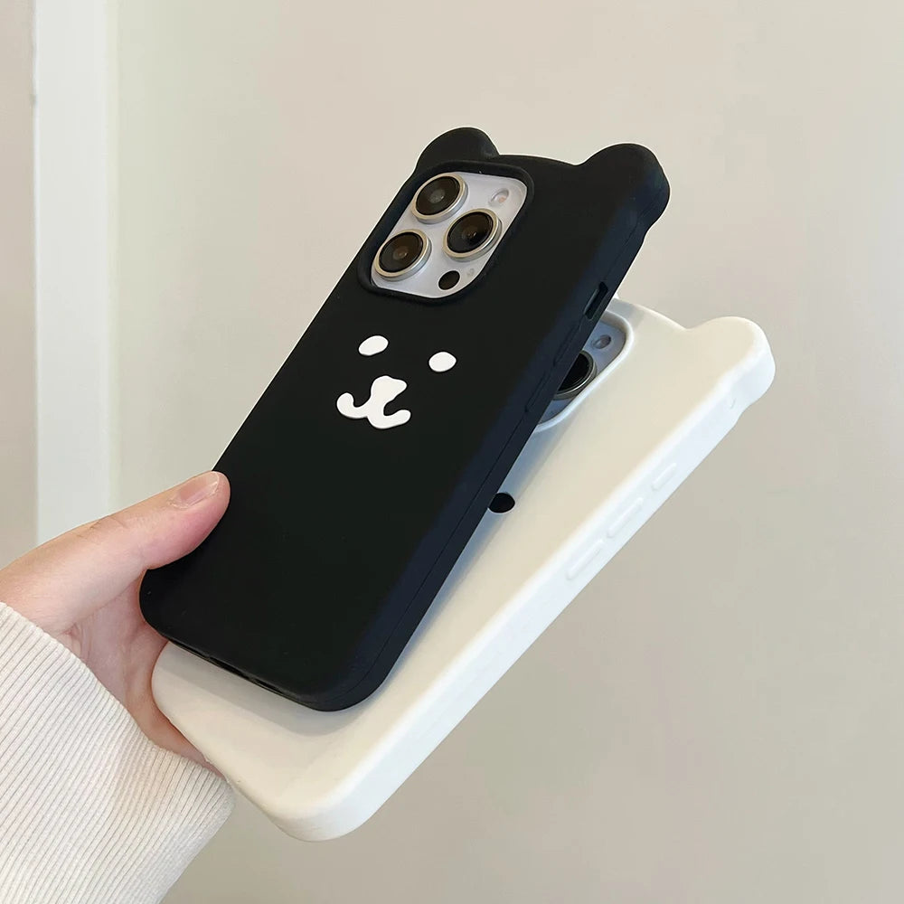 Funny 3D Cartoon Nagano Bear Phone Case Soft Silicone Cover For iPhone