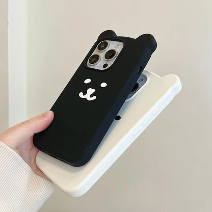 Funny 3D Cartoon Nagano Bear Phone Case Soft Silicone Cover For iPhone