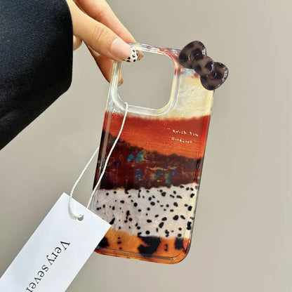 Ins Color Blocking Splicing Blocks Cartoon Simple Girl Phone Case For iPhone