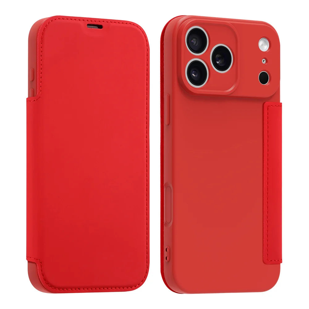 Luxury Leather Original Liquid Silicone Flip Wallet Card Case For iPhone