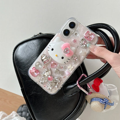 Hello Kittys Glitter Diamond Rhinestones Bow Cute Phone Case