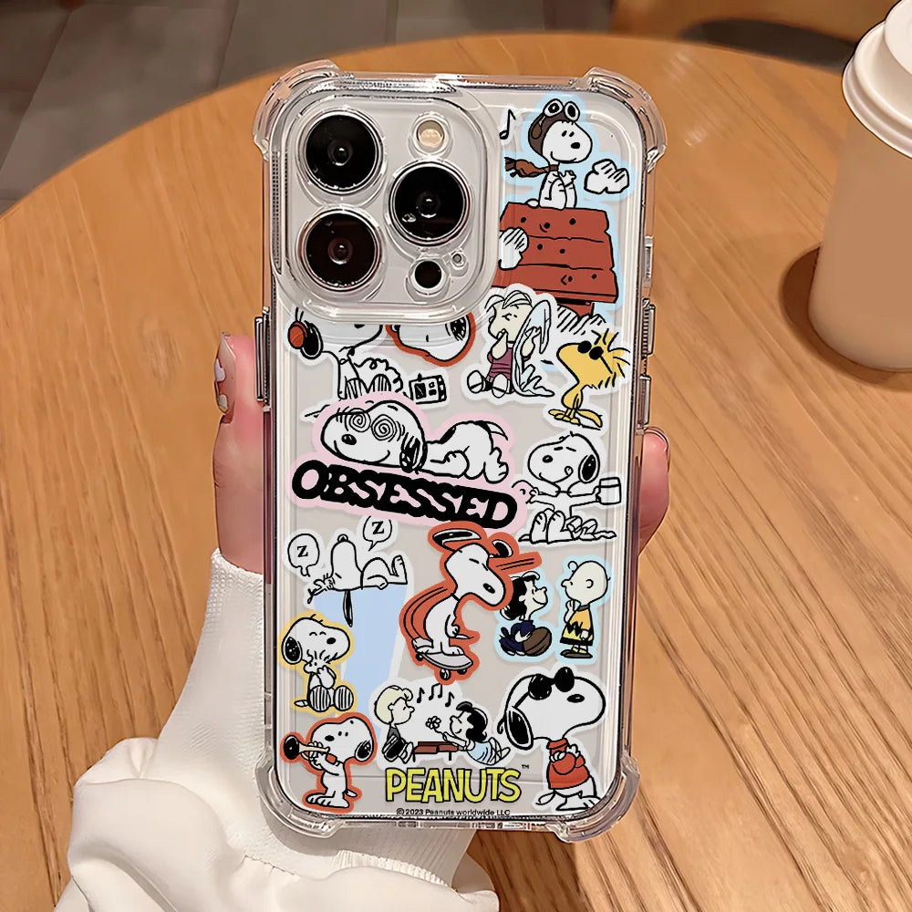 Snoopy Four Corner Anti Fall Airbag Shell Case For iPhone