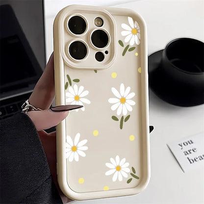 Matte Silicone Flower Phone Case For iPhone