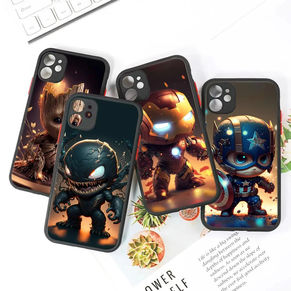 Cartoon Groot Venom Marvel Baby Translucent Case For iPhone