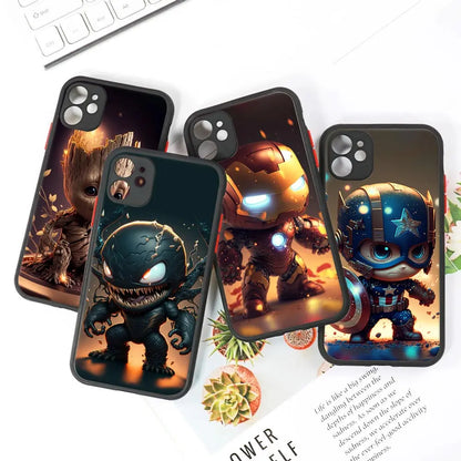 Cartoon Groot Venom Marvel Baby Translucent Case For iPhone