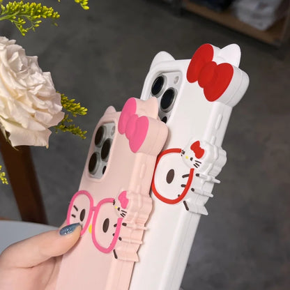 Glasses Cat For iPhone Silicone Soft Cover Case