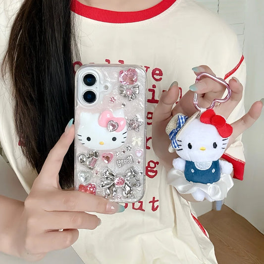 Hello Kittys Glitter Diamond Rhinestones Bow Cute Phone Case