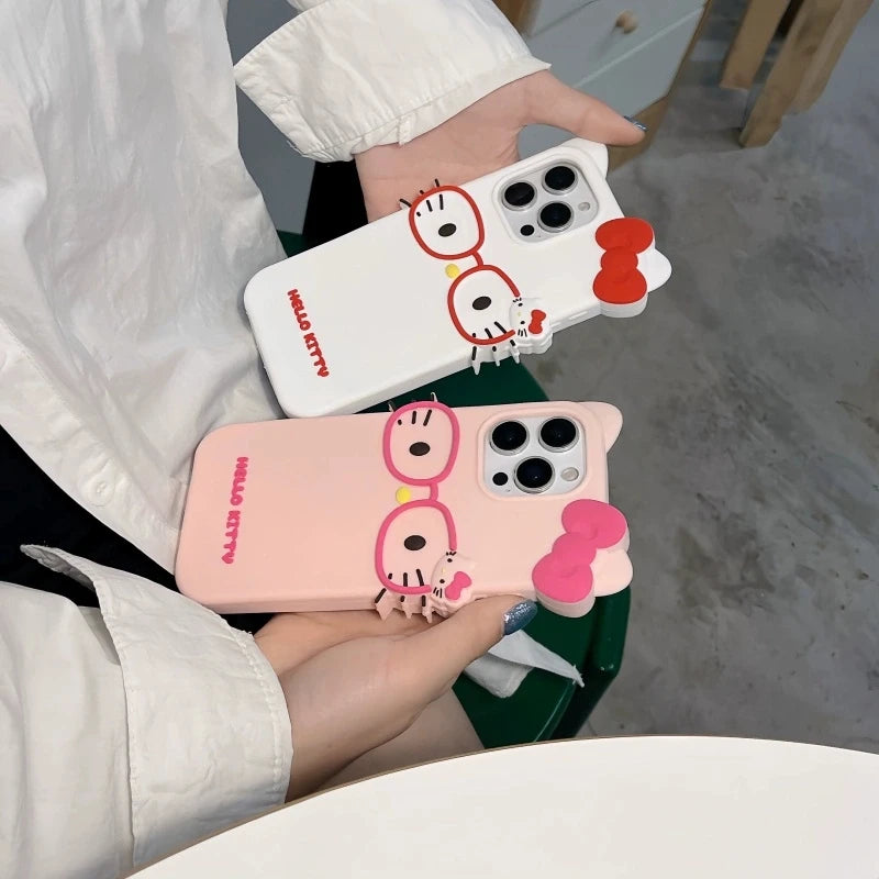 Glasses Cat For iPhone Silicone Soft Cover Case