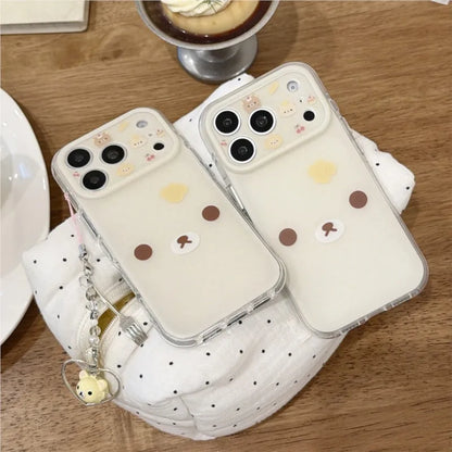 Cartoon Cute Rilakkuma White Brown Bear Suitable For iPhone