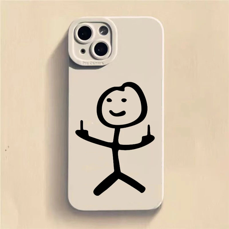 Cute Cartoon Matte Silicone Phone Case For iPhone