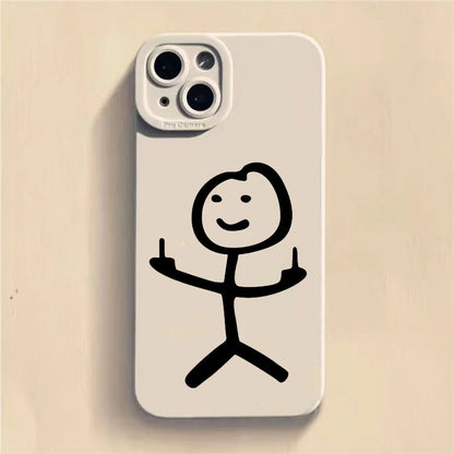 Cute Cartoon Matte Silicone Phone Case For iPhone