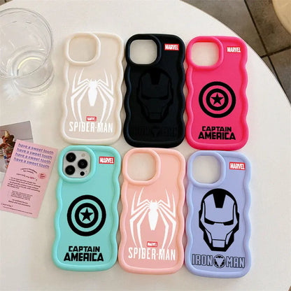 Spiderman Ironman Logo Marvel Candy Color Phone Case For iPhone