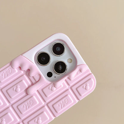 3D Chocolate Ice Cream Mickey Phone Case Funny Soft Silicone Cover