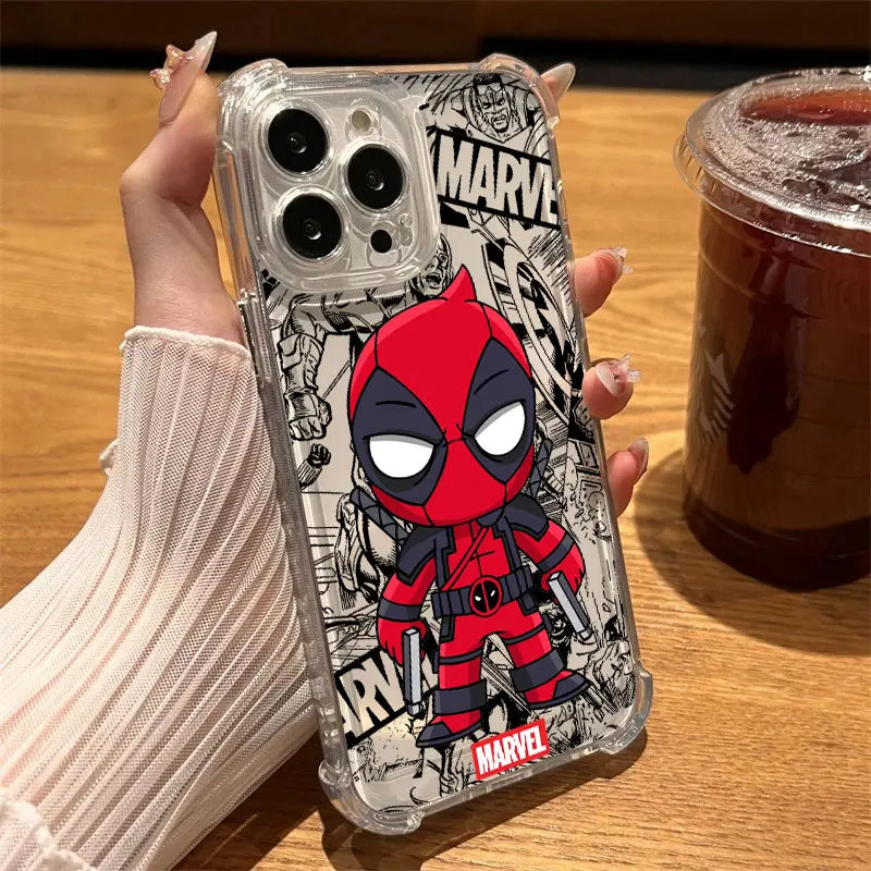 Marvel Ironman Deadpool Clear Case For iPhone