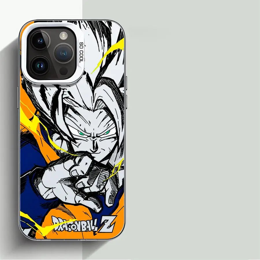 Japan Anime DBZ Cool Case For Apple iPhone Matte Lens Protect Plating Phone Cover