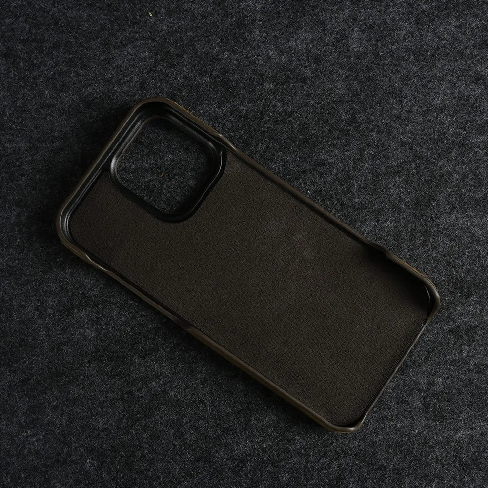 Classic Durable Crazy House Pattern Genuine Leather Phone Case For Iphone