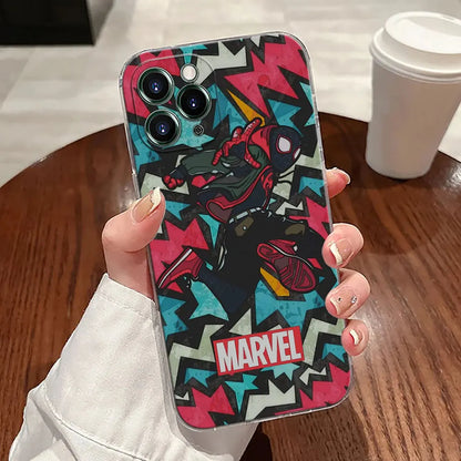 Miles Morales Spiderman Gwen Transparent Phone Case For iPhone