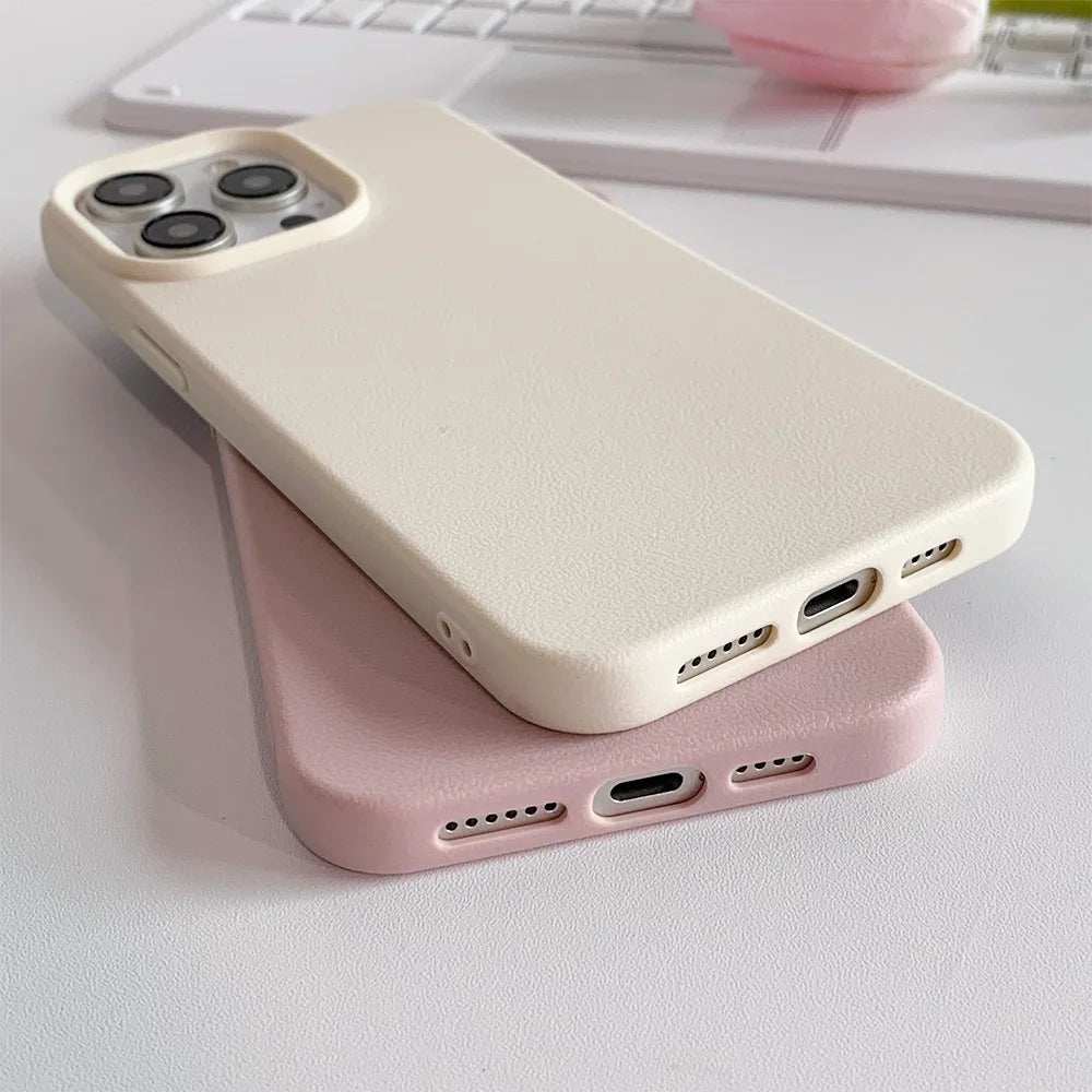 Leather Shockproof Soft TPU Phone Case For iPhone