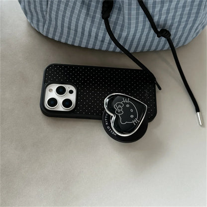 Simple Black Polka Dot Magnetic Phone Case For iPhone