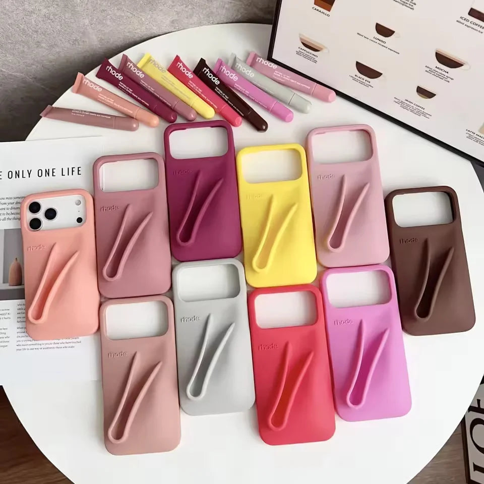 Rhode Lip Gloss Holder Silicone Phone Case For iPhone