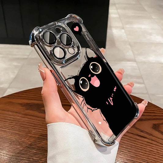 Funny Cute Black Cat Compatible Phone Case