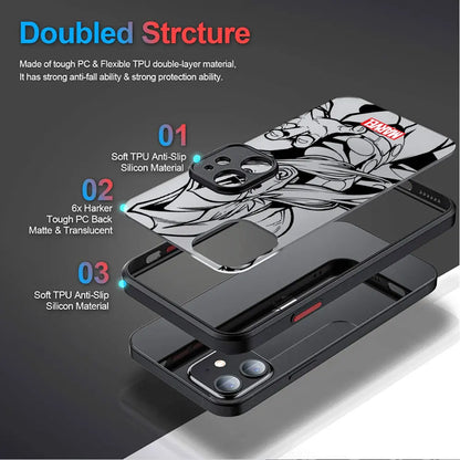 Matte Clear Superhero Graphic iPhone Case