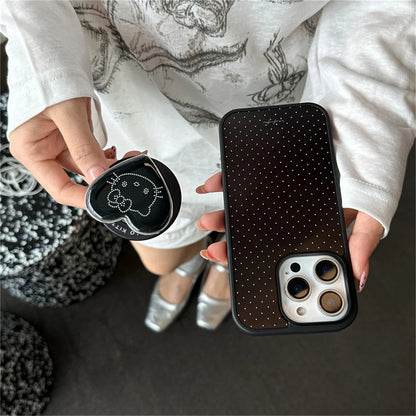 Simple Black Polka Dot Magnetic Phone Case For iPhone