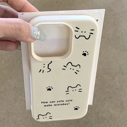 Lovely Bear iPhone Case With Litchi Leather Texture