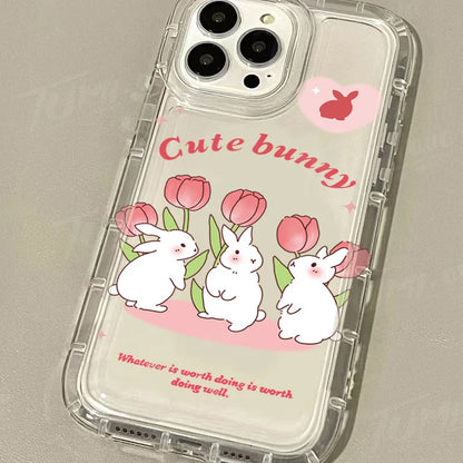 Cute Rabbit Colorful Flower Phone Case