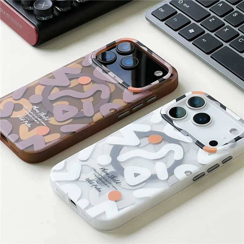 Graffiti Pattern MagSafe Magnetic Matte Shockproof iPhone Case