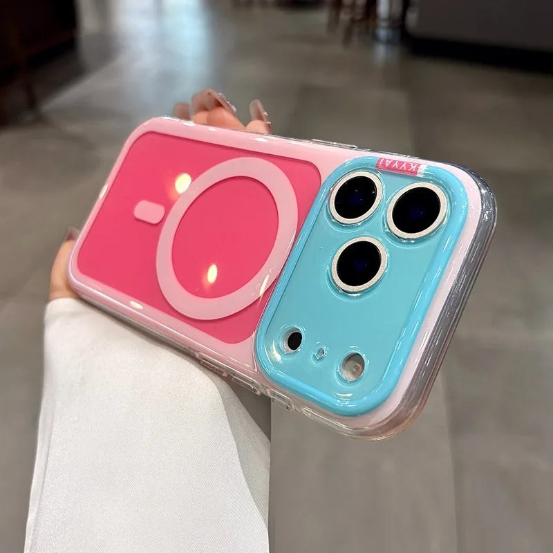 Candy Contrasting Colors For Magsafe Magnetic Phone Case For iPhone