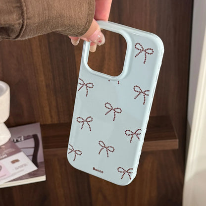 Korean Full Screen Candy Color Cute Bowknot Soft Phone Case For iPhone