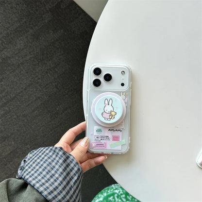 Korean Cute Rabbit MagSafe Card Holder iPhone Case