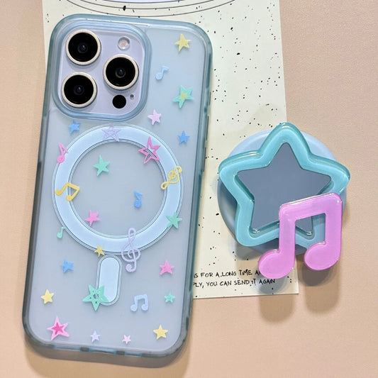 3D Korean Cute Stars Mirror Magsafe Magnetic Holder Phone Case