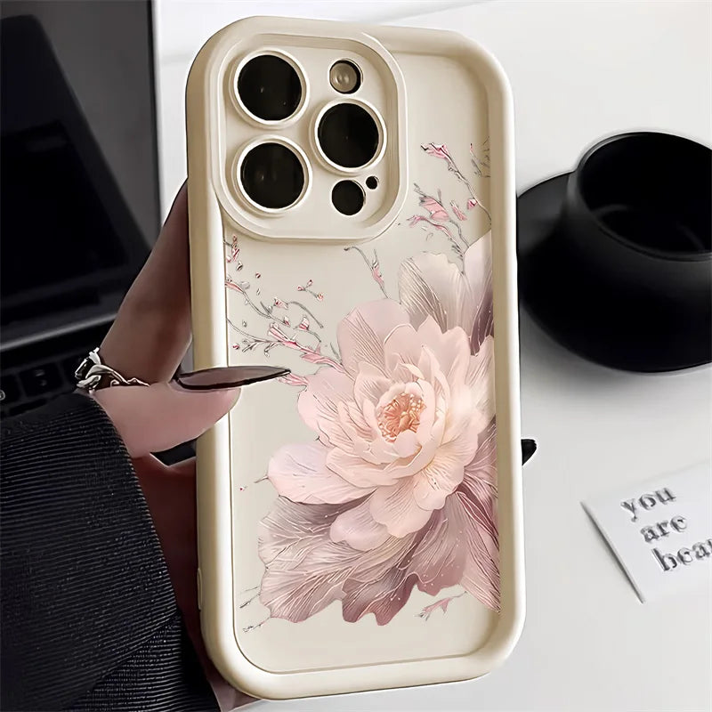 Flower Silicone Phone Case For iPhone