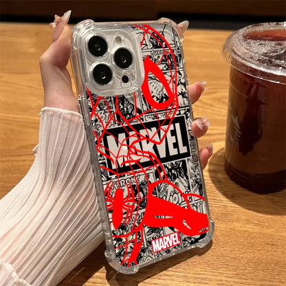 Marvel Spiderman Ironman Avengers Clear Case For iPhone