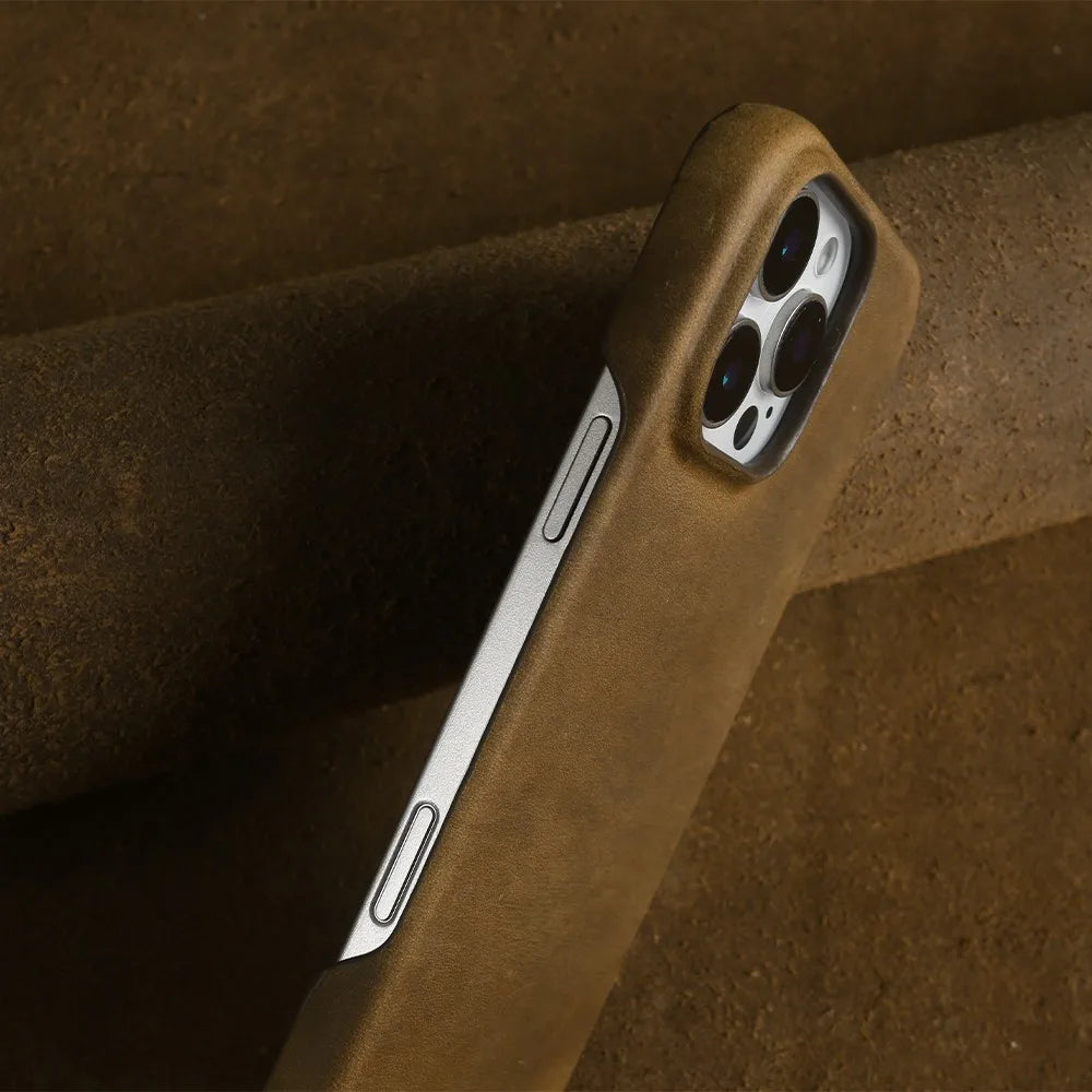 Classic Durable Crazy House Pattern Genuine Leather Phone Case For Iphone