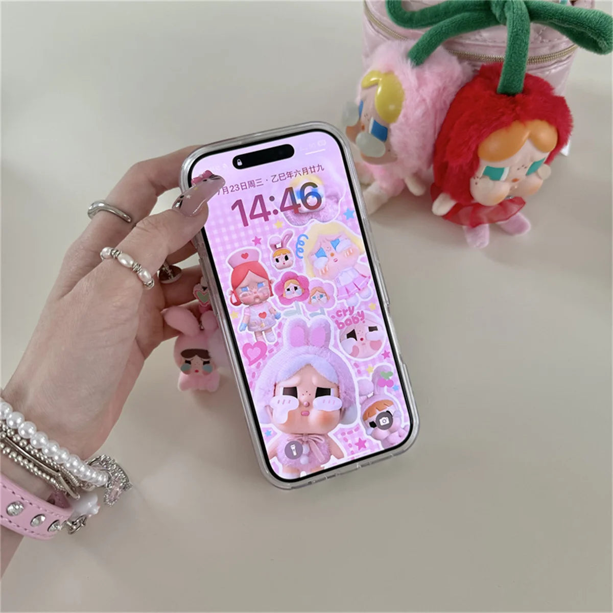 Kawaii Cartoon Girl Phone Case For iPhone