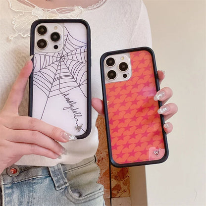 Wildflower 3D Web English Skull Head Phone Case For iPhone